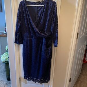 Miusol Elegant Royal Blue Lace Long Sleeve Dress